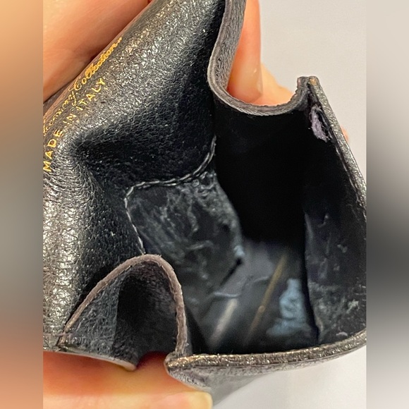 Used Gucci VTG Sherry Lined Stripe Blue Cigarette Pouch Logo Leather Case Auth! - Picture 12 of 16